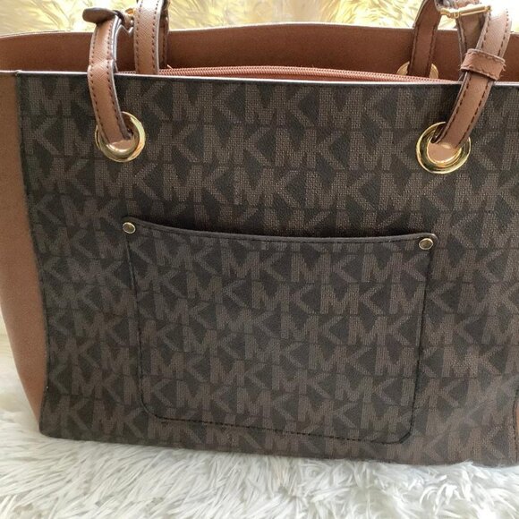 MICHAEL KORS WALSH BROWN LUGGAGE MEDIUM TOTE BAG - Picture 3 of 8